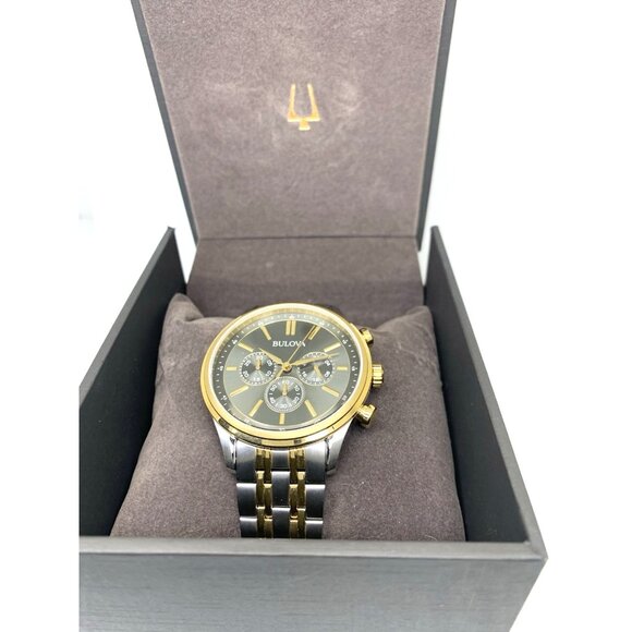 Bulova Men's Watch 98A215 Quartz Chronograph Gray Dial Two Tone Stainless Steel - Picture 3 of 14
